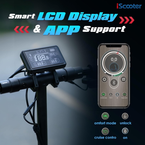 iScooter iX3 Folding Off Road Electric Scooter for Adults- Black