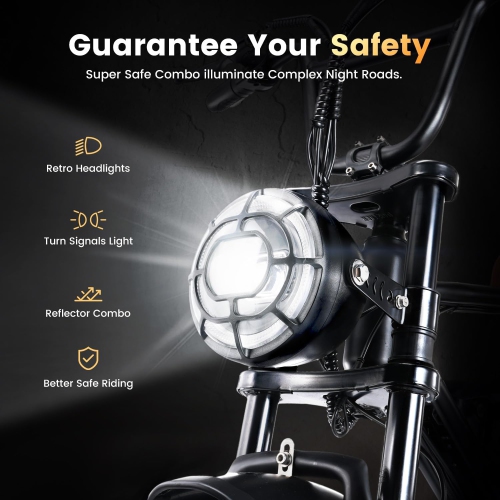 CYCROWN Cycrun Moped Style Electric Bike for Adults - Black