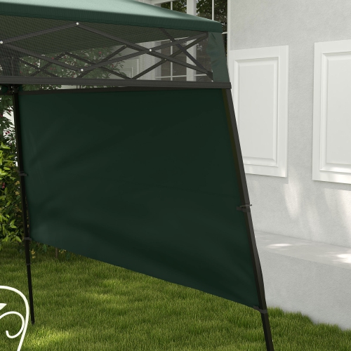 Outsunny 7' x 7' Garden Foldable Pop Up Gazebo Tent with Backpack & Adjustable Legs Outdoor Party Canopy, Green & Black