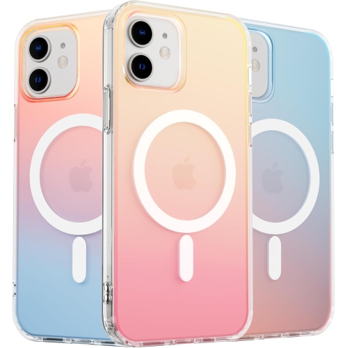Étui magnétique ORNARTO pour iPhone 12 iPhone 12 Pro Compatible avec MagSafe, couverture holographique iridescente, étui protecteur antichoc