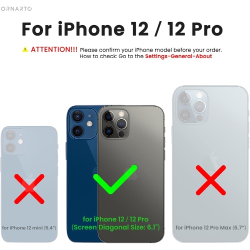 Étui magnétique ORNARTO pour iPhone 12 iPhone 12 Pro Compatible avec MagSafe, couverture holographique iridescente, étui protecteur antichoc