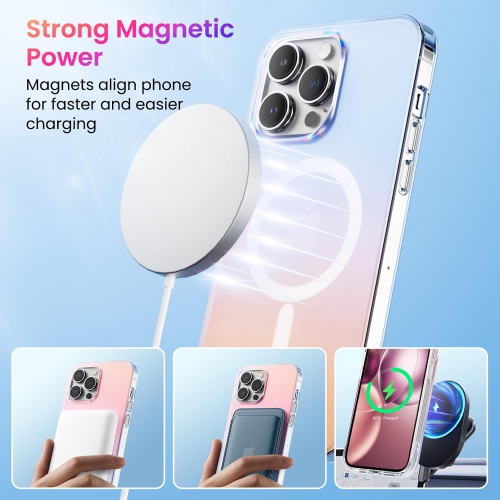 ORNARTO Magnetic Case for iPhone 13 Pro Max Compatible with MagSafe,Holographic Iridescent Cover,Shockproof Protective Rainbow Phone Case Magnetic