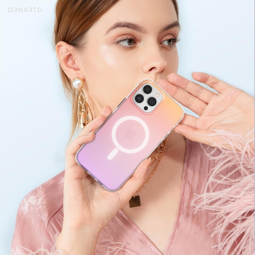 ORNARTO Magnetic Case for iPhone 13 Pro Max Compatible with MagSafe,Holographic Iridescent Cover,Shockproof Protective Rainbow Phone Case Magnetic