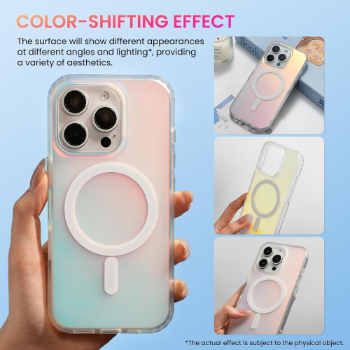 ORNARTO Magnetic Case for iPhone 13 Pro Compatible with MagSafe,Holographic Iridescent Cover,Shockproof Protective Rainbow Phone Case Magnetic for