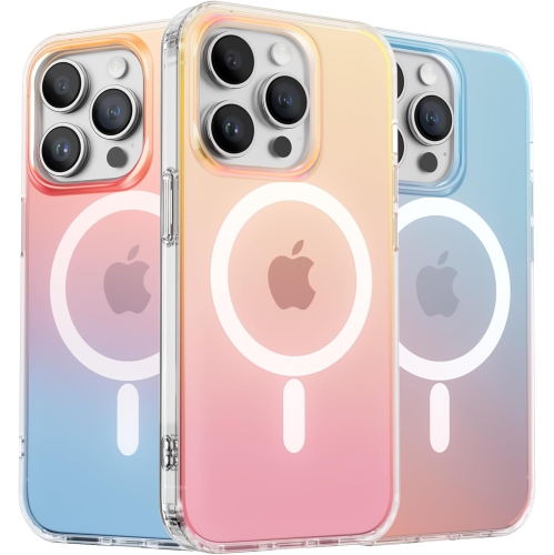 ORNARTO Magnetic Case for iPhone 14 Pro Compatible with MagSafe,Holographic Iridescent Cover,Shockproof Protective Rainbow Phone Case Magnetic for