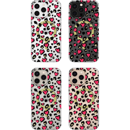 ORNARTO for iPhone 16 Pro Max Case Magnetic, [Compatible with MagSafe] Cute Leopard Cheetah Pattern TPU Slim Transparent Shockproof Phone Case