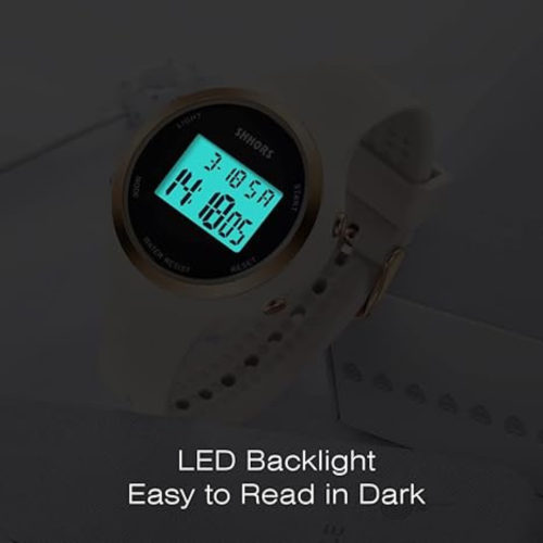 Womens Watch, Digital Watches for Women Female Wrist Watch Sport Chronograph Resin Matte Strap Women's Watch Easy Read Montre Femme