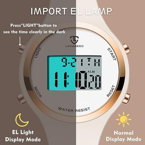 Womens Watch, Digital Watches for Women Female Wrist Watch Sport Chronograph Resin Matte Strap Women's Watch Easy Read Montre Femme