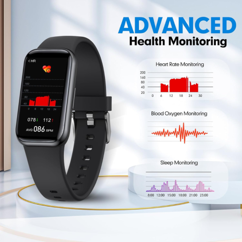 Fitness Tracker Watch,Fitness Watch Waterproof Activity Tracker Step Tracker with HeartRate Monitor Blood Oxygen Monitor and Sleep Monitor Compatible