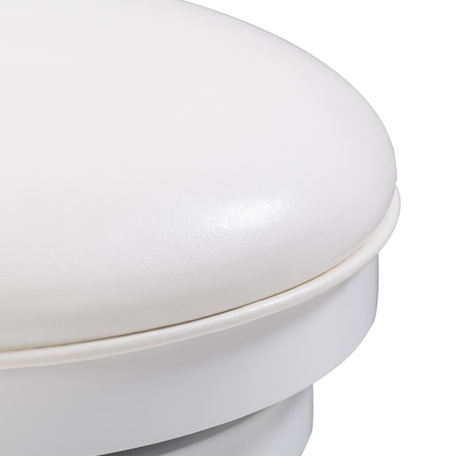 CorLiving Woodgrove Counter Height White Faux Leather Swivel Bar Stools, Set of 2