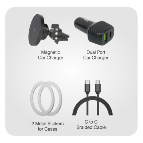 Refurbished LBT Mag Stream Auto 15W Wireless Car Charger with Mount - Black