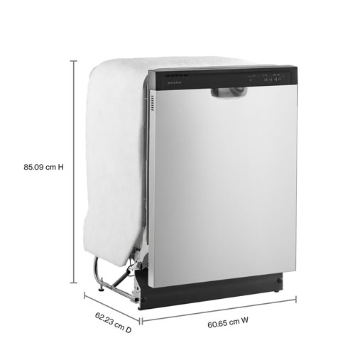 Lave-vaisselle encastrable 24 po 59 dB avec troisième panier d'Amana - Acier inoxydable