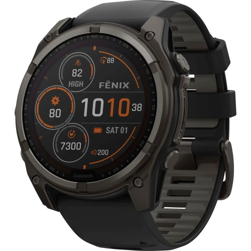 Refurbished - Garmin Fēnix 8 Solar Sapphire GPS Smartwatch 51mm Fiber-reinforced polymer - Carbon Gray