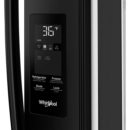 Réfrigérateur deux portes 30,52 pi³ 36 po avec distributeur d'eau de Whirlpool - Noir