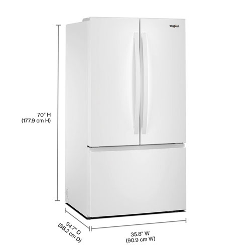 Whirlpool 36" 30.52 Cu. Ft. French Door Refrigerator with Water Dispenser - White