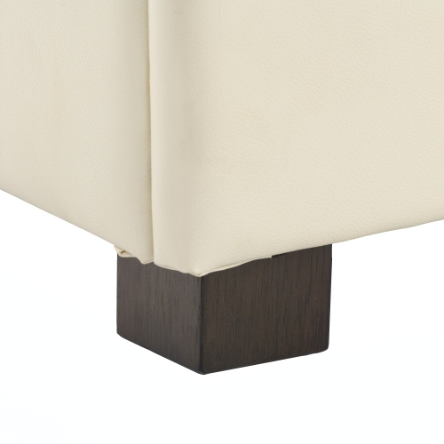 CorLiving – Très grand pouf de rangement en polyuréthane de 47 po, pouf de rangement à 2 portes, coffre de rangement, pour salon, chambre à