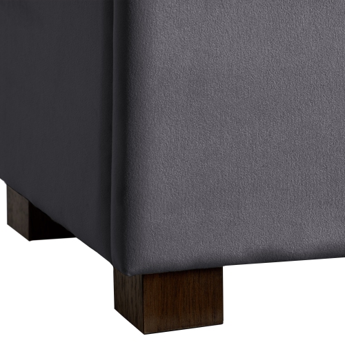 Banc pouf de rangement en velours de Corliving, petit pouf de rangement, repose-pieds, pouf pour petits espaces, pour salon, gris