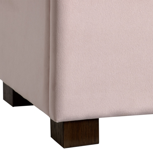 Pouf de rangement en velours de Corliving, petit pouf de rangement, repose-pieds, pouf pour petits espaces, pour salon, rose pâle