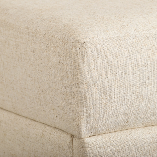 CorLiving – Très grand pouf de rangement de 47 po, pouf de rangement, coffre de rangement, pour salon, chambre à coucher, Beige