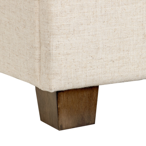 CorLiving – Très grand pouf de rangement de 47 po, pouf de rangement, coffre de rangement, pour salon, chambre à coucher, Beige