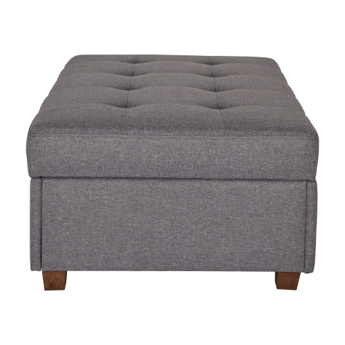 CorLiving – Très grand pouf de rangement de 47 po, pouf de rangement, coffre de rangement, pour salon, chambre à coucher, Gris