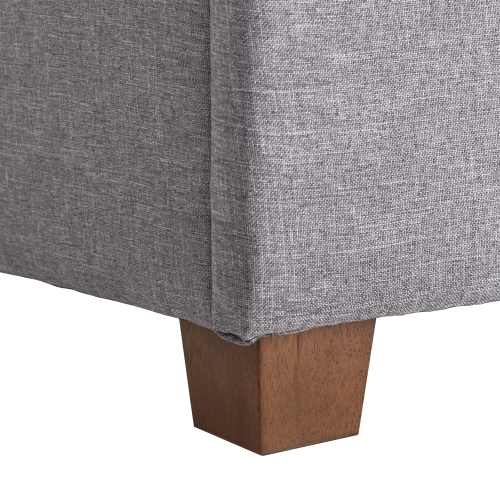 CorLiving – Très grand pouf de rangement de 47 po, pouf de rangement, coffre de rangement, pour salon, chambre à coucher, Gris