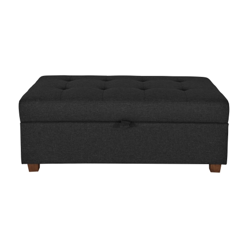 CorLiving – Très grand pouf de rangement de 47 po, pouf de rangement, coffre de rangement, pour salon, chambre à coucher, Gris foncé