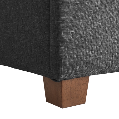 CorLiving – Très grand pouf de rangement de 47 po, pouf de rangement, coffre de rangement, pour salon, chambre à coucher, Gris foncé
