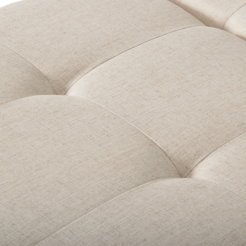 Pouf de rangement de CorLiving, très grand pouf capitonné à deux compartiments de rangement pour le salon, la chambre à coucher, le rangement