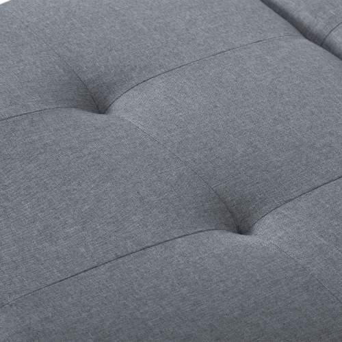 Pouf de rangement de CorLiving, très grand pouf capitonné à deux compartiments de rangement pour le salon, la chambre à coucher, le rangement