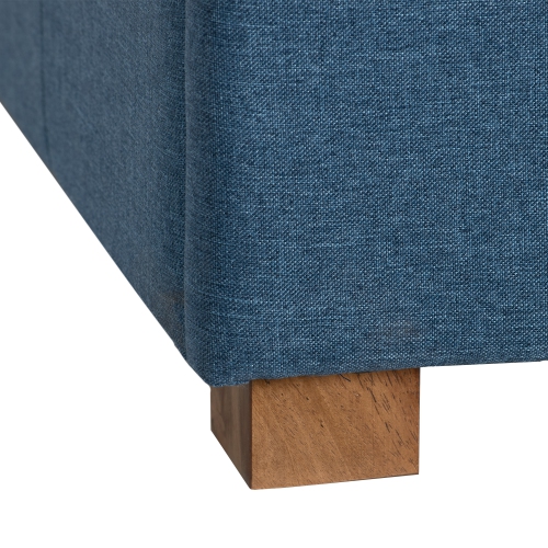 Pouf de rangement de CorLiving, très grand pouf capitonné à deux compartiments de rangement pour le salon, la chambre à coucher, le rangement