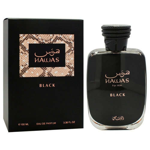 Hawas Black by Rasasi for Men - 3.38 oz EDP Spray