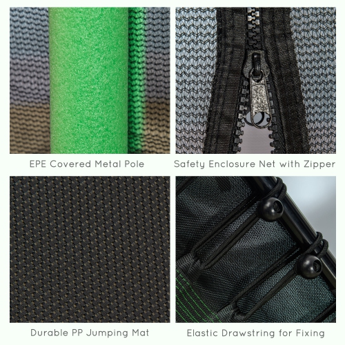 Soozier 63" Kids Trampoline Mini Indoor Bouncer Jumper with Enclosure Net Elastic Thick Padded Pole Gift for Child Toddler Age 3-10 Years Old Green