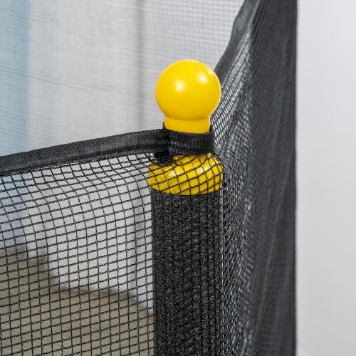 Qaba 55" Trampoline for Kids, 44.5"H Indoor Outdoor Toddler Trampoline with Safety Enclosure Net, Baby Recreational Play for Boys and Girls, Ages