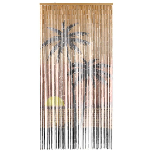 vidaXL Insect Door Curtain Palm Tree Print 90x220 cm Bamboo