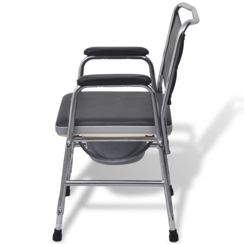 vidaXL Commode Chair Steel Black