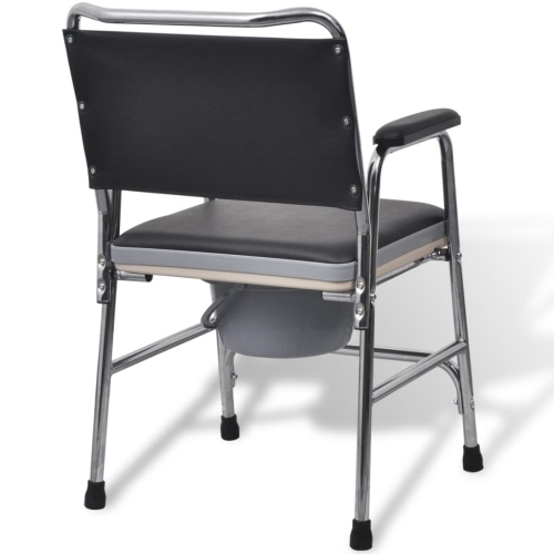 vidaXL Commode Chair Steel Black