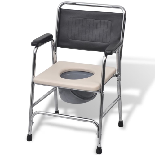 vidaXL Commode Chair Steel Black