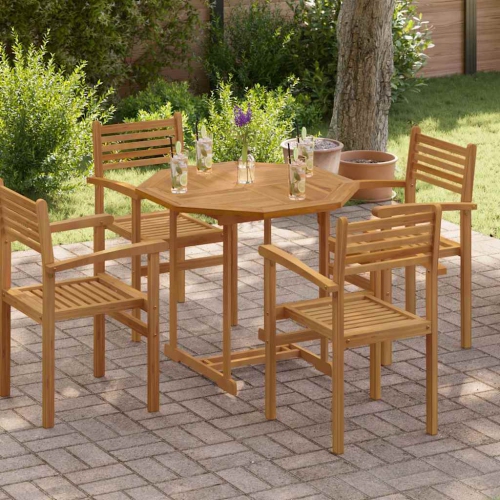 vidaXL Table Top 90x90x2.5 cm Octagonal Solid Wood Teak