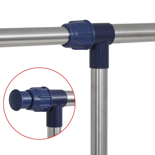 VidaXL – Porte-vêtements ajustable en acier inoxydable 165 x 44 x 150 cm argenté