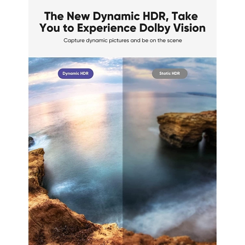 8K HDMI Cable 1.65FT/0.5M, 8K 60Hz, 4K 120Hz 48Gbps HDMI Cord Support 8K UHD, 4K HDR, HDCP 2.2&2.3, Dynamic HDR, eARC