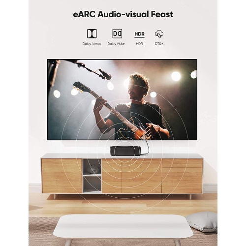 8K HDMI Cable 6.6FT/2M, 8K 60Hz, 4K 120Hz 48Gbps HDMI Cord Support 8K UHD, 4K HDR, HDCP 2.2&2.3, Dynamic HDR, eARC