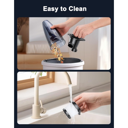 Handheld Vacuum Cordless Rechargeable 9KPA - [2H Fast Charging Dock] Portable Car Vacuum Cleaner High Power Suction with LED Light, 2 HEPA Filters,