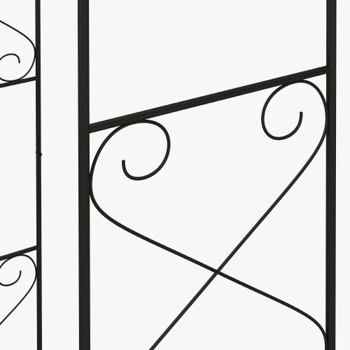 Outsunny 7.6FT Metal Garden Arch with Gate, Garden Arbor Trellis for Climbing Plants, Roses, Vines, Wedding Arch for Outdoor Garden, Lawn, Backyard,