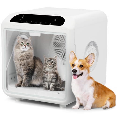HOXPETY 66L Large Pet Dryer Box, Automatic Ultra Quiet Cat Hair Drying Box with Smart Temperature, Wind and Time Via APP or Touch Panel Control,