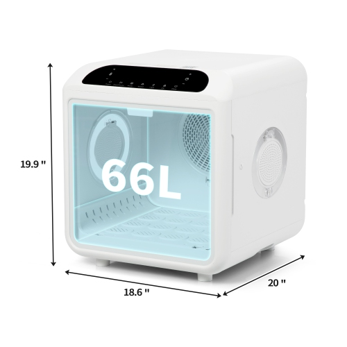 HOXPETY 66L Large Pet Dryer Box, Automatic Ultra Quiet Cat Hair Drying Box with Smart Temperature, Wind and Time Via APP or Touch Panel Control,