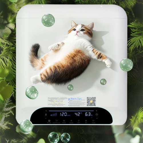 HOXPETY 66L Large Pet Dryer Box, Automatic Ultra Quiet Cat Hair Drying Box with Smart Temperature, Wind and Time Via APP or Touch Panel Control,