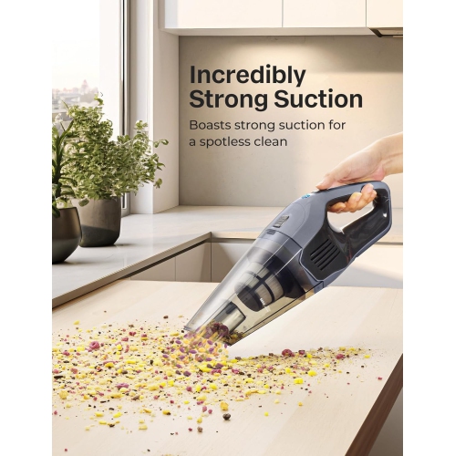 8000Pa Strong Suction Portable Hand Vacum Cordless with 25Mins Runtime Rechargeable Battery Lightweight for Home and Car Carpet Stairs Pet Hair Deep