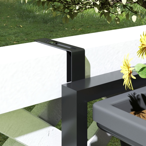 Outsunny 3-Tier Vertical Planters for Outdoor Plants, Wall-Mounted Planter Box with Drainage Holes, Outdoor Planter with Adjustable Hooks for Flowers