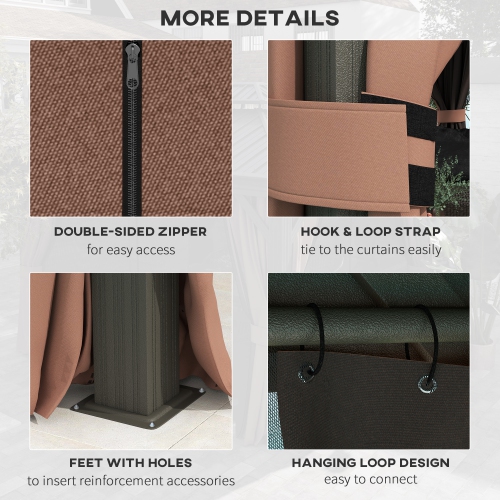 Outsunny 10' x 12' Hardtop Gazebo Canopy with Galvanized Steel Roof, Aluminum Frame, Permanent Gazebo with Netting and Curtains for Patio, Garden,